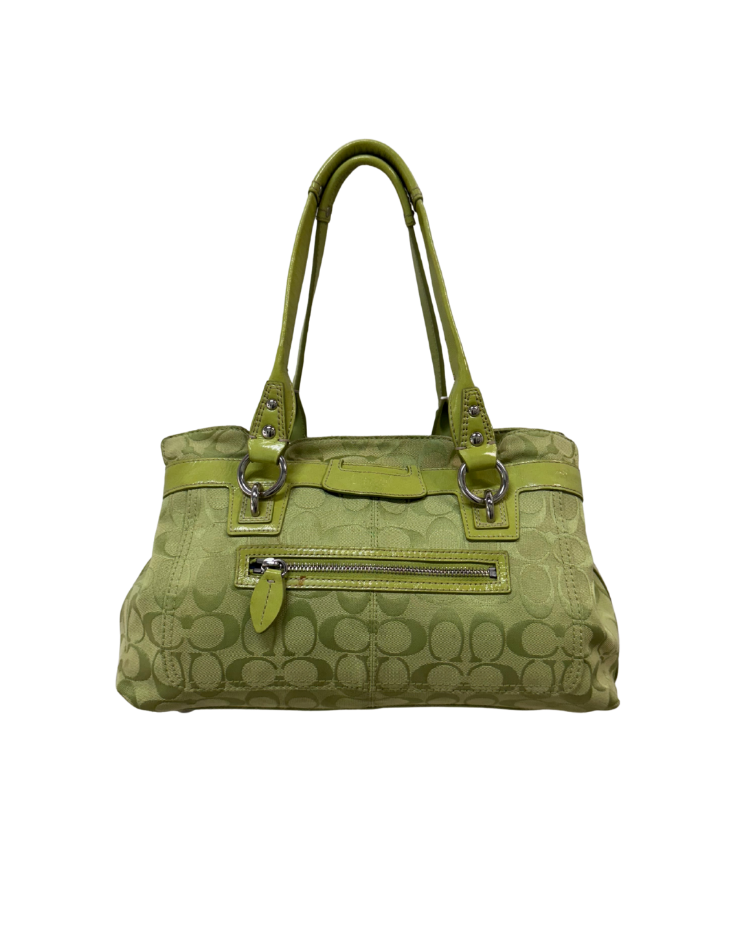 バッグ COACH Signature Satchel Bag Lime Green Lime Green Coach Satchel | Deep Dive Vintage