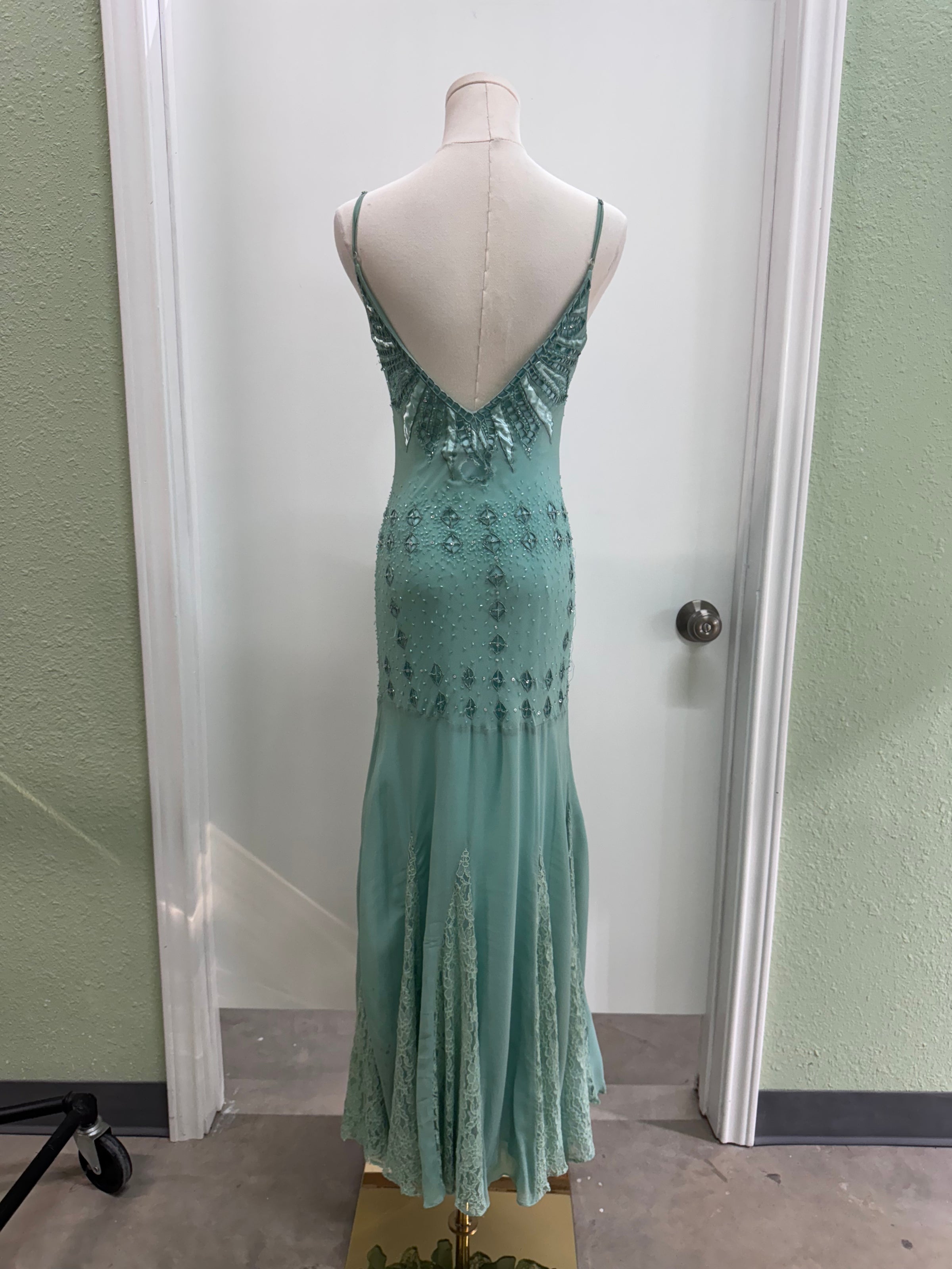 ワンピース Blue tweed papillon chain flare dress ワンピース Blue tweed papillon chain flare dress ワンピース