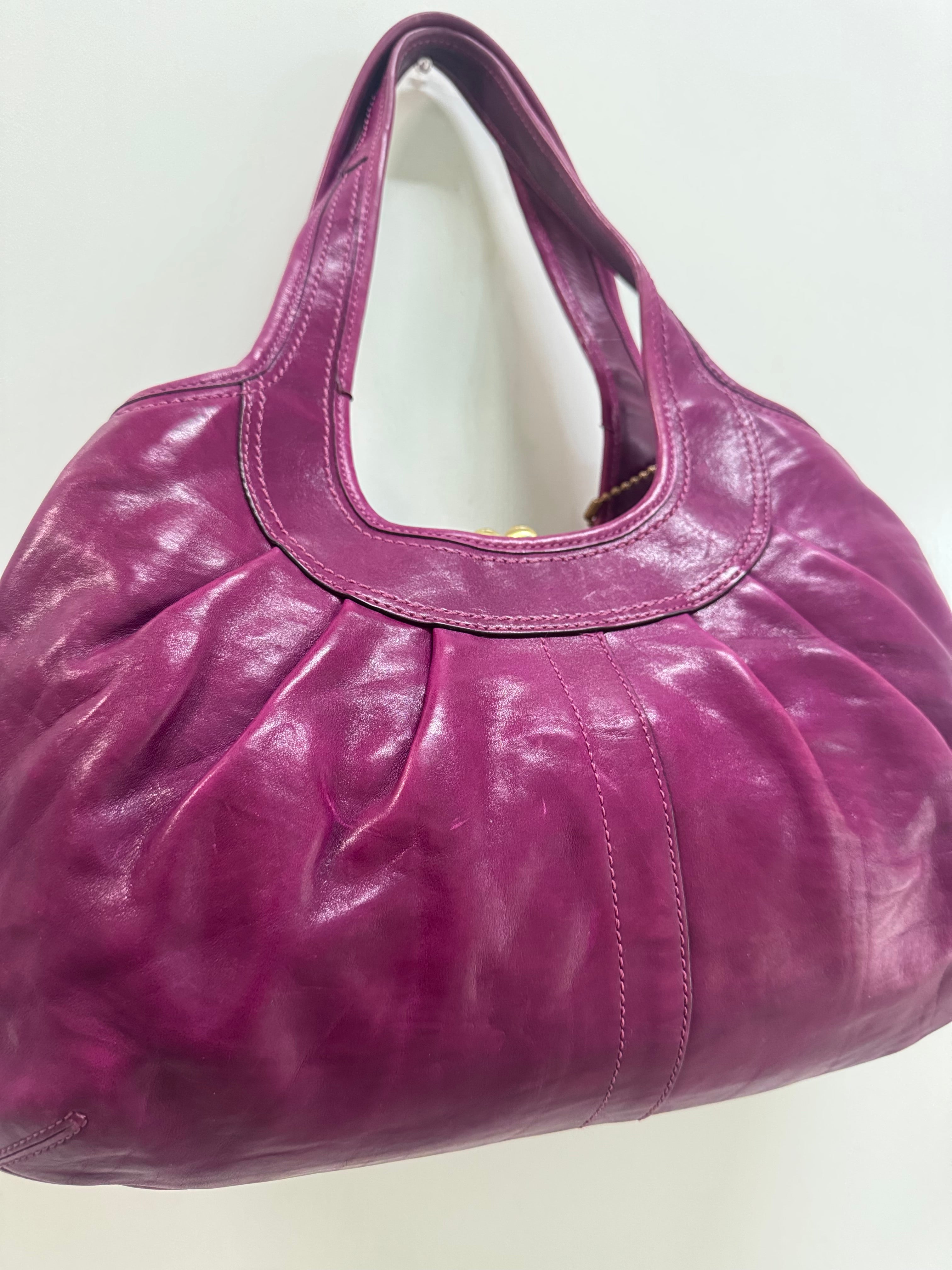 バッグ Coach Ergo Pleated Frame Kiss Rock Bag Rare COACH, ERGO Cream Leather Kisslock Pleated Frame Hobo Handbag